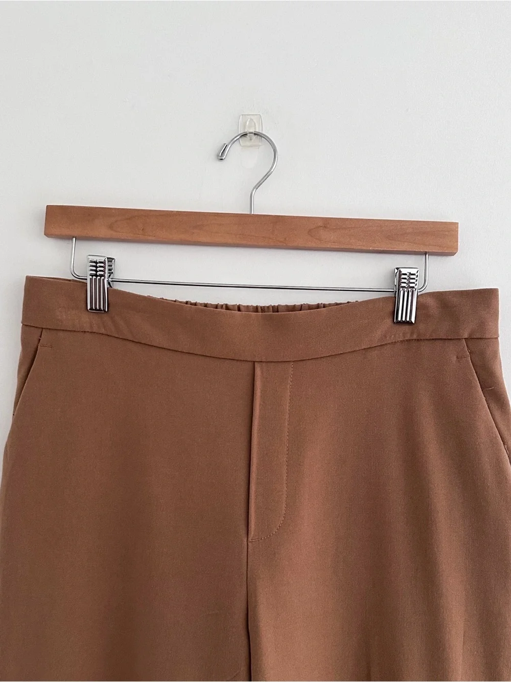 Banana Republic Tapered Pull-On Pant Warm Cognac Brown Cropped Length Size 10